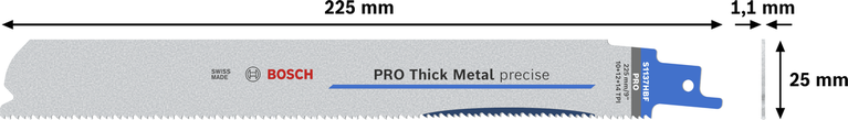 Hoja de corte precisa Bosch PRO Thick Metal S1137HBF, 225 mm.